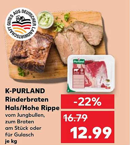 K-PURLAND Rinderbraten Hals/Hohe Rippe je kg