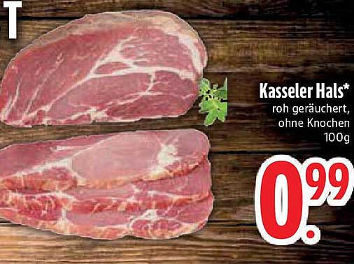Kasseler Hals* roh geräuchert, ohne Knochen 100g