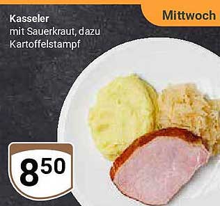 Kasseler mit Sauerkraut, dazu Kartoffelstampf