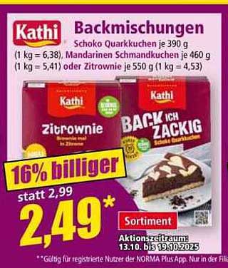 Kathi Backmischungen - Zitronie, Schoko Quarkkuchen und Mandarinenschmandkuchen