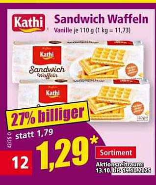 Kathi Sandwich Waffeln - Vanille