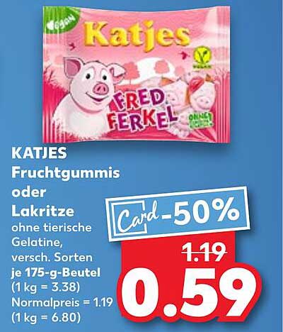KATJES Fruchtgummis oder Lakritze - 50% reduziert