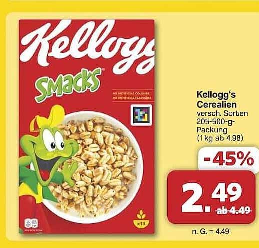 Kellogg's Cerealien versch. Sorten 205-500-g-Packung