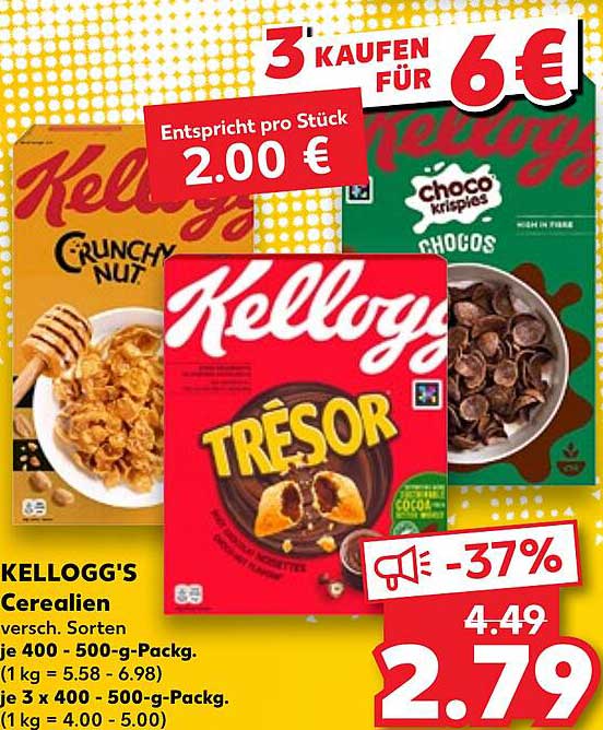 KELLOGG'S CEREALIEN - Verschiedene Sorten