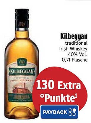 Kilbeggan traditional Irish Whiskey 40% Vol. 0,7L Flasche