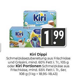 Kiri Dippi - Schmelzkäsezubereitung aus Frischkäse und Grissini