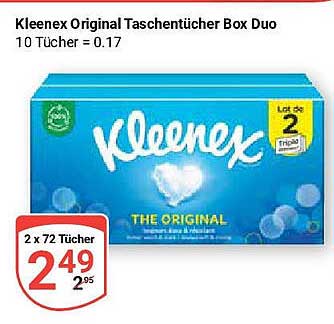 Kleenex Original Taschentücher Box Duo - 2 x 72 Taschentücher