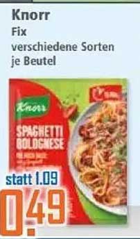 Knorr Fix Spaghetti Bolognese verschiedene Sorten je Beutel