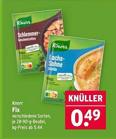 Knorr Fix verschiedene Sorten, je 28-90-g-Beutel