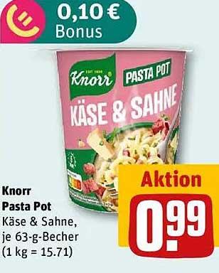 Knorr Pasta Pot Käse & Sahne, je 63-g-Becher