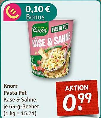 Knorr Pasta Pot Käse & Sahne, je 63-g-Becher