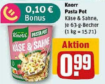 Knorr Pasta Pot Käse & Sahne, je 63-g-Becher