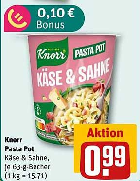 Knorr Pasta Pot Käse & Sahne, je 63-g-Becher