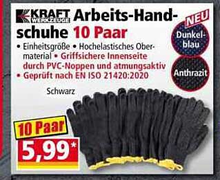 KRAFT Arbeits-Handschuhe 10 Paar