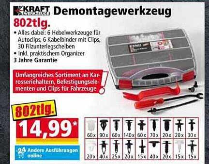 KRAFT Demontagewerkzeug 802tlg.