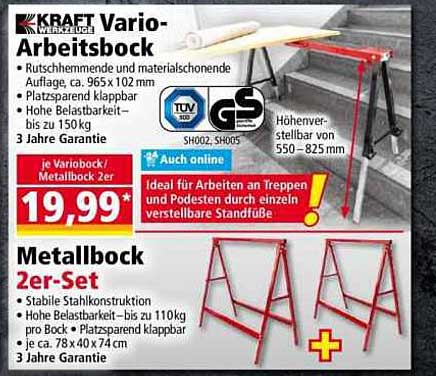 KRAFT Vario-Arbeitsbock - Ideal für jeden Einsatz
