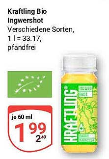 Kraftling Bio Ingwershot 60 ml – Verschiedene Sorten