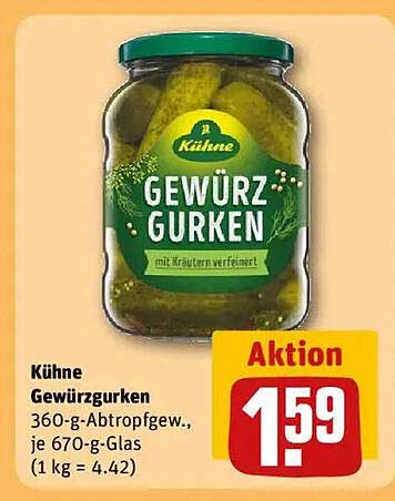 Kühne Gewürzgurken 360-g-Abtropfgewicht