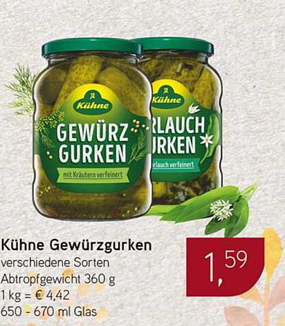 Kühne Gewürzgurken - verschiedene Sorten
