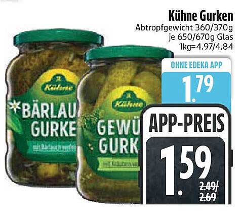 Kühne Gurken - Bärlauch und Gewürzgurken im Angebot