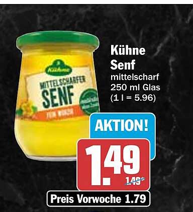 Kühne Senf mittelscharf 250 ml Glas