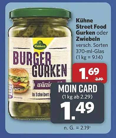 Kühne Street Food Gurken oder Zwiebeln 370-ml-Glas