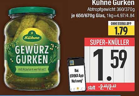 Kühn's Gewürz Gurken 360g/370g im Angebot