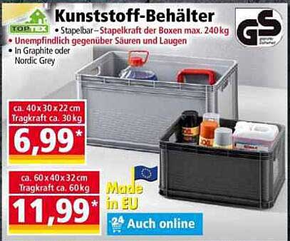 Kunststoff-Behälter in Graphite oder Nordic Grey