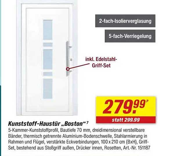 Kunststoff-Haustür „Boston“