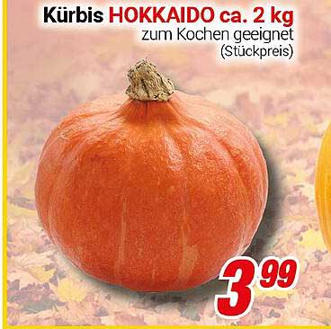 Kürbis Hokkaido ca. 2 kg zum Kochen geeignet (Stückpreis)