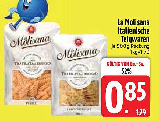 La Molisana italienische Teigwaren je 500g Packung -52%