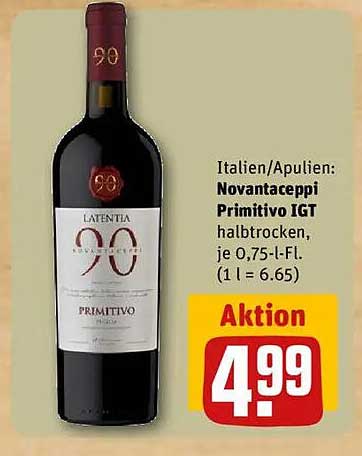 Latentia 90 Primitivo IGT halb trocken, je 0,75-l-Fl.