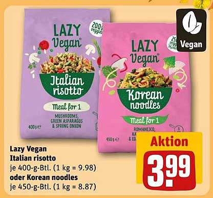 Lazy Vegan Italian Risotto oder Korean Noodles