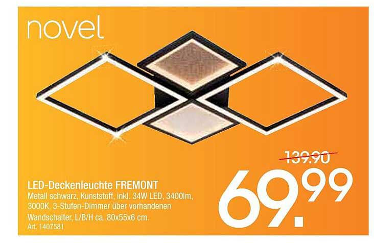LED-Deckenleuchte FREMONT