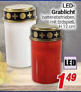 LED-Grablicht batteriebetrieben, mit Erdpieß, H 12 cm