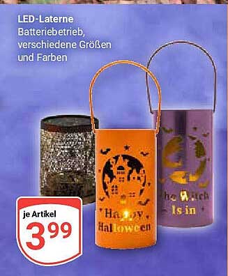 LED-Laterne batteriebetrieben, verschiedene Größen und Farben