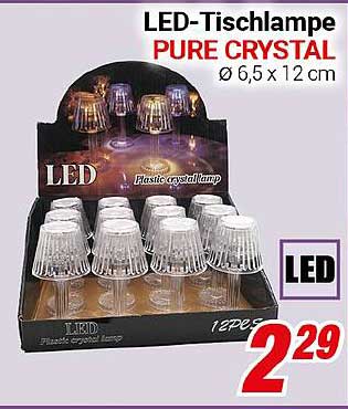 LED-Tischlampe PURE CRYSTAL Ø 6,5 x 12 cm
