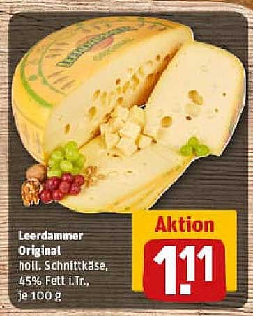 Leerdammer Original holl. Schnittkäse, 45% Fett i.Tr., je 100 g