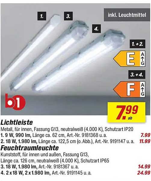 Lichtleiste und Feuchtraumleuchte - Ideal für jedes Zuhause