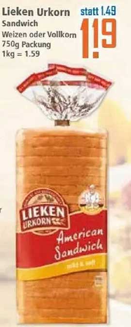 Lieken Urkorn Sandwichbrot 750g - Weizen oder Vollkorn