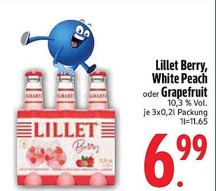 Lillet Berry, White Peach oder Grapefruit 3x0,2l Packung