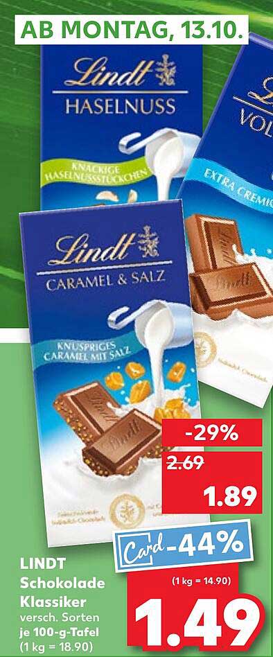 LINDT Schokolade Klassiker - verschiedene Sorten