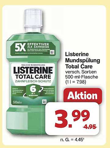 Listerine Mundspülung Total Care 500 ml – Aktion!