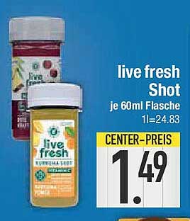 live fresh Shot je 60ml Flasche