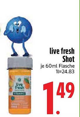 live fresh Shot - je 60ml Flasche