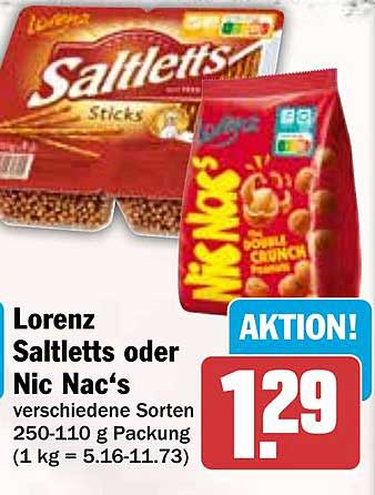 Lorenz Saltletts oder Nic Nacs 250-110 g Packung