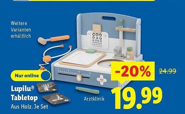 Lupilu® Tabletop Arztklinik - Aus Holz. Je Set.