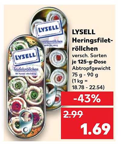 LYSELL Heringsfilet-Röllchen 125g