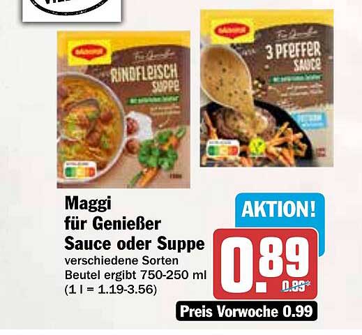 Maggi für Genießer Sauce oder Suppe - verschiedene Sorten