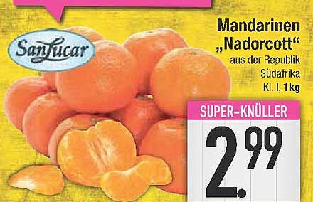 Mandarinen „Nadorcott“ aus der Republik Südafrika, Kl. I, 1 kg